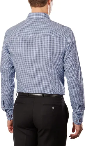 Vista 2 de Kenneth Cole Mens Dress Shirt Slim Fit Checks and Stripes Patterned