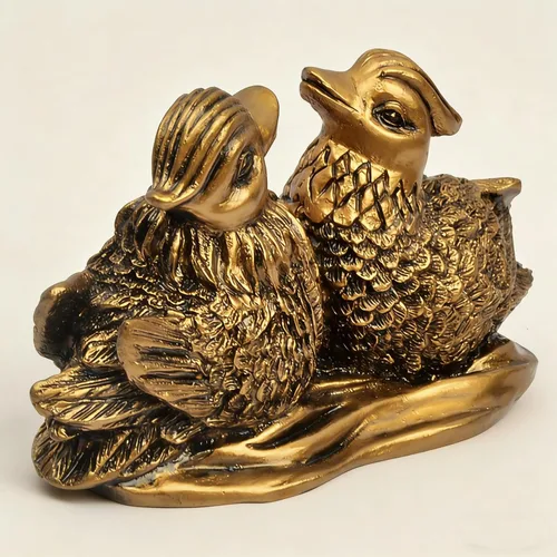 Vista 5 de Feng Shui chino mandarín Yuan Yang Love Birds Estatua de resina estatua de resina para decoración del hogar, regalo para romance y amor