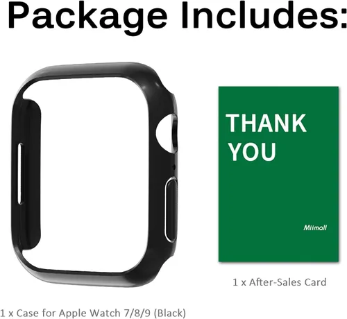 Vista 8 de Miimall Funda compatible con Apple Watch de 1.614 pulgadas para mujeres y hombres, de PC, ligera, a prueba de golpes, para Apple Watch de 1.614 Negro