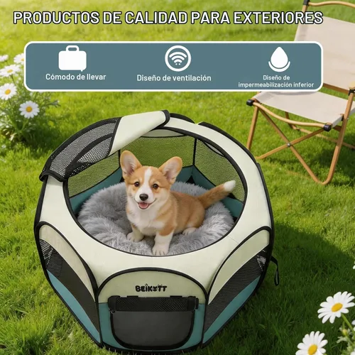 Vista 4 de Corralito para perros y gatos, jaula de tienda de jaula para Gris