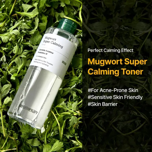 Vista 2 de Mugwort Super Calming Toner - Tónico hidratante coreano para la cara, esencia purificante de artemisa, tónico facial calmante, refrescante para piel
