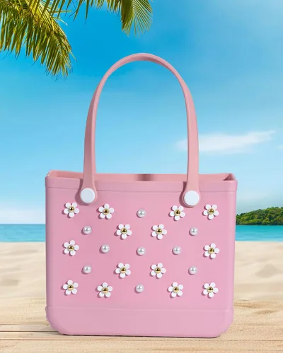 Vista 4 de Mon Caramel Resina Bolsa de Playa Accesorios Encantos,Resina Playa Totes Accesorios Insertos,Daisy Flower Bag Charms