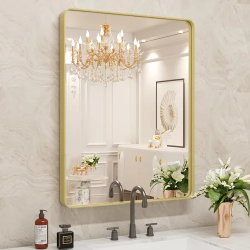 Vista 89 de WEER - Espejo de baño con luces LED, 50x70cm, espejo de tocador montado en la pared, 3 colores regulables, almohadilla antiempañante retroiluminada