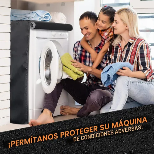 Vista 7 de BlueStars Cubierta de Lavadora para Lavadora/Secadora de Carga Superior y Frontal - Protección Exterior Premium para la Mayoría de Cubiertas de Negro