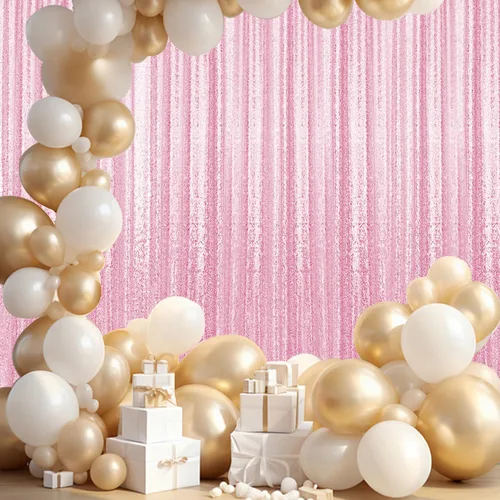 Vista 83 de 2 paneles de cortinas de fondo de lentejuelas verdes de 8 pies, cortinas de fondo de fotografía con purpurina para decoración de Navidad, boda