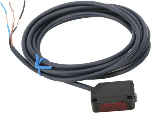 Vista 9 de Sensor de haz fotoeléctrico, interruptor de detección de reflexión difusa sensible con rango de 3.937 in, 12 24 VCC, salida NPN, cable de 5.91 pies
