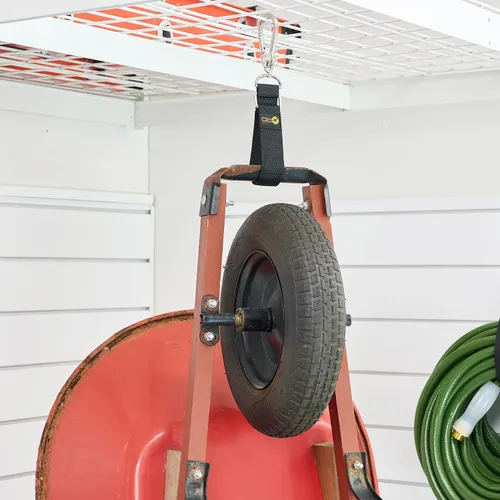 Vista 7 de Correa de almacenamiento Wrap-It con gancho y enganche - Paquete surtido de 3 piezas en negro - Soporte resistente para cables de extensión