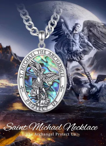 Vista 76 de CELESTIA Medallas de plata de ley 925 San Miguel/San Cristóbal/San Benito/San Gabriel/Virgen María/Jesús/Caravaca/Metatrón/Sello de los Siete