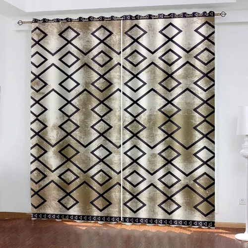 Vista 2 de YELDAN Cortinas opacas nórdicas de 63 pulgadas de largo para sala de estar, dormitorio, cortinas y cortinas de celosía, juegos de 2 paneles