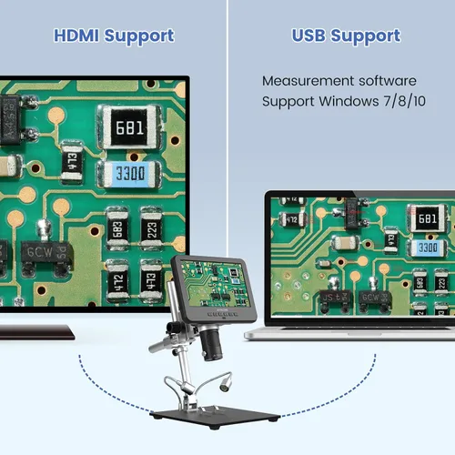 Vista 3 de JL246MS 3 lente 2000X HDMI microscopio digital con pantalla LCD
