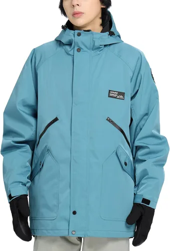 Vista 10 de Actleis - Chaqueta impermeable para hombre de snowboard, cálida, cortavientos, para invierno, con capucha