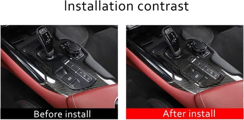 Vista 2 de Daeiclru Cubierta de panel de palanca de cambios de control central para Toyota Supra GR A90 A91 MK5 2019-2022, consola de palanca de cambios de ABS