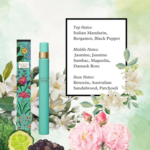 Vista 3 de Gucci Flora Gorgeous Jasmine by Gucci - Eau de Parfum en espray para mujer, 0.33 oz