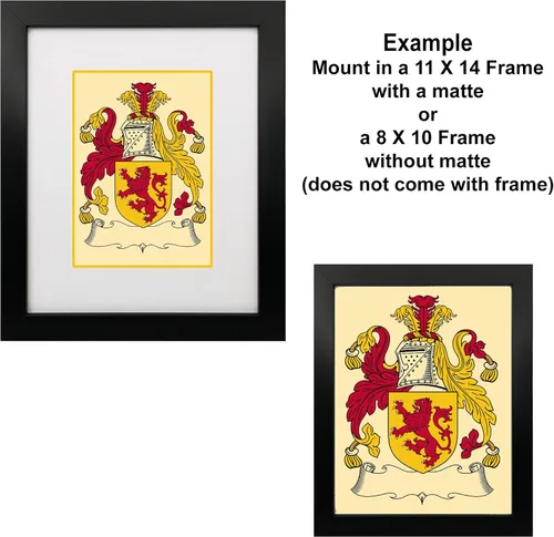 Vista 2 de Carpe Diem Designs Escudo de armas Hale/Hale Family Crest 8 x 10 impresión fotográfica (2 copias) para enmarcar