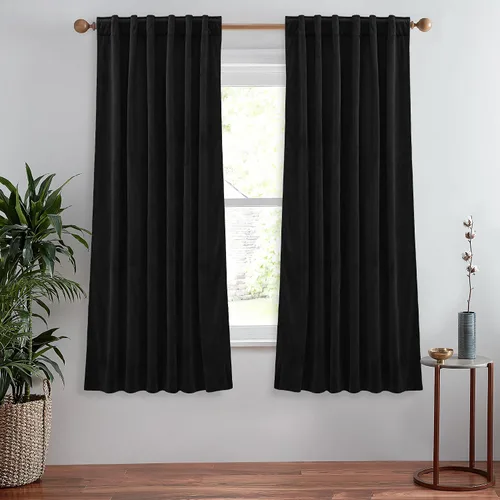 Vista 70 de StangH Cortinas 100% opacas, color beige, terciopelo suave y grueso, cortinas para ventana de dormitorio, forro blanco, cortinas con aislamiento