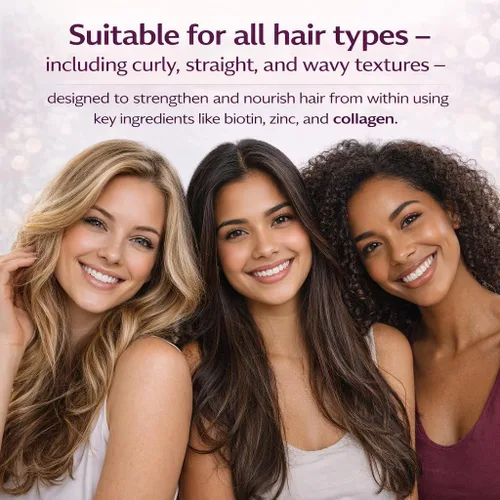 Vista 5 de Grab The Gold Vitaminas para el cabello, la piel y las uñas para mujeres, gomitas con 6000 mcg de biotina y colágeno, 10 vitaminas y minerales