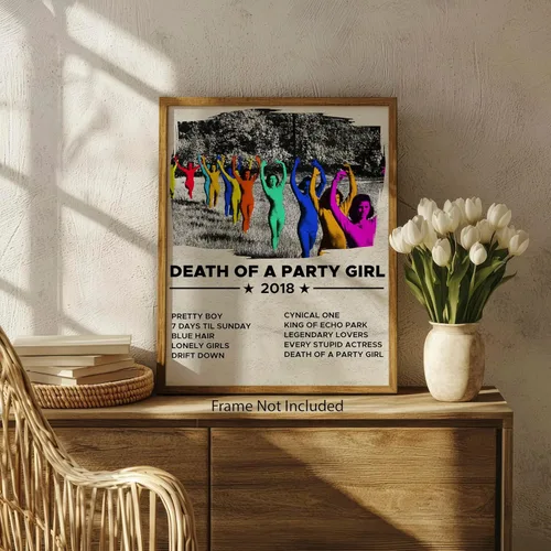 Vista 5 de Muerte de una Chica de Fiesta Moody Indie - Póster de Tv Girl - Póster Muerte de una Chica de Fiesta - Decoración de Tv Girl para Dormitorio