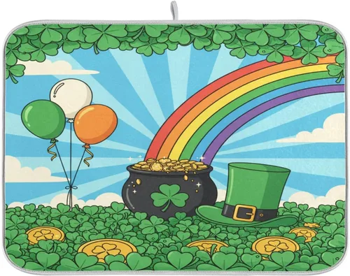 Vista 11 de Tapete de secado de platos de otoño de calabaza y arce de 16 x 18 pulgadas, absorbente para platos de otoño, protector para cocina de secado rápido