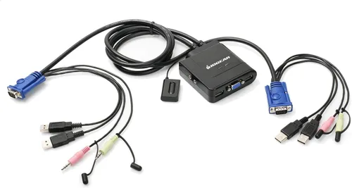 Vista 10 de IOGEAR Conmutador KVM USB HDMI con cable de 2 puertos - 1920 x 1200 60Hz - Interruptor de botón remoto o tecla de acceso directo - Estéreo 2.1