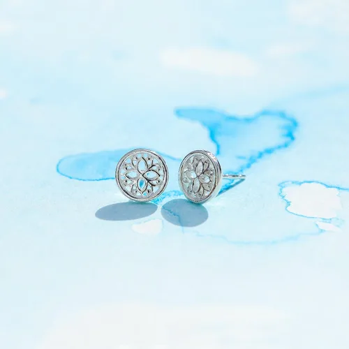 Vista 4 de Boma Joyería de plata de ley con flor de loto Plata de ley No es una piedra preciosa