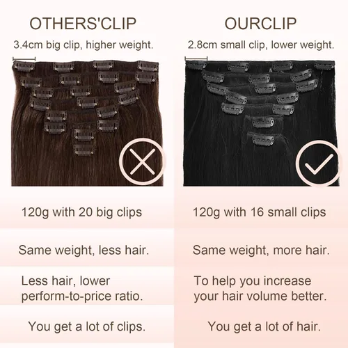 Vista 9 de Extensiones de cabello humano real con broches, 4.23 oz, 7 unidades, extensiones de cabello humano real con clip, de 14 pulgadas, rubio ceniza a