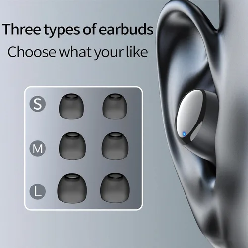 Vista 8 de Redpepper Auriculares inalámbricos con cancelación activa de ruido Bluetooth 6.0 con micrófonos incorporados, llamadas claras de 0.14 oz