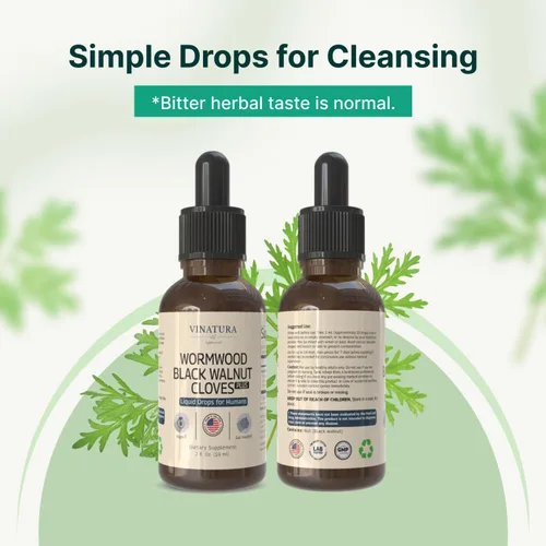 Vista 8 de VINATURA Líquido de clavo de nogal negro de ajenjo, limpieza, desintoxicación para humanos con hoja de papaya y semillas de calabaza, suplemento