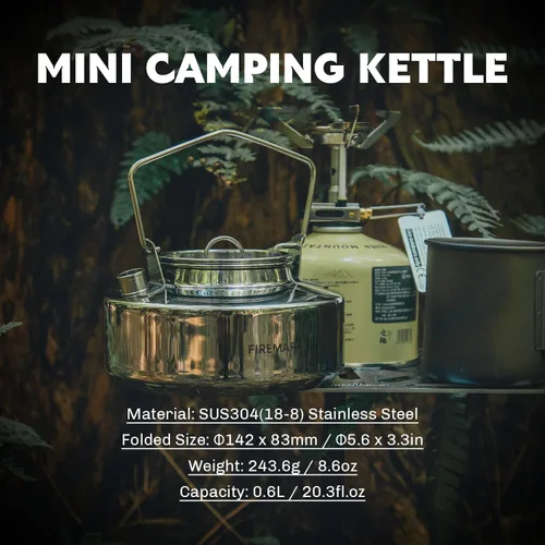 Vista 2 de Fire-Maple Antarcti - Tetera de acero inoxidable para campamento, 0,6 L