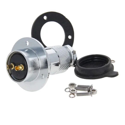 Vista 21 de Heyiarbeit Plata Negro GX12-2 15A 2P Aviación Conector Hembra/Macho Panel de Alambre de Alimentación Chasis Accesorios Conector de Metal Aviación 1