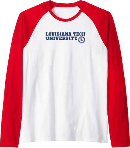 Vista 8 de Louisiana Tech Bulldogs - Camiseta de béisbol raglán con texto en bloque, Negro