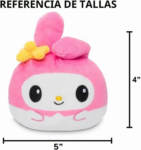 Vista 4 de TeeTurtle Sanrio My Melody and Kuromi - Peluche reversible de 4 pulgadas Ángel y Diablo Mi Melodía y Kuromi