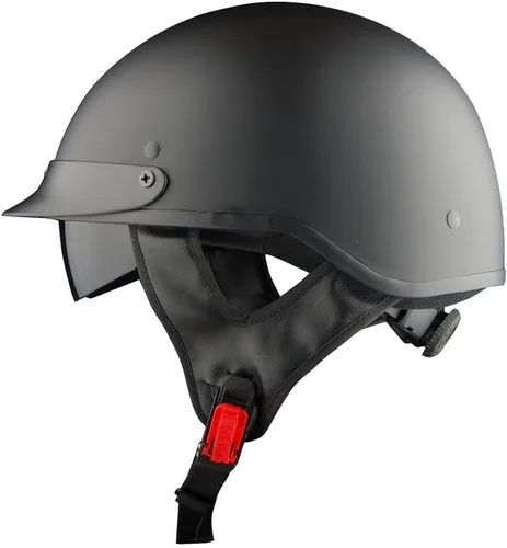Vista 15 de 1Storm Casco de media cara para motocicleta, ciclomotores, scooter, piloto con visera ahumada interior retráctil
