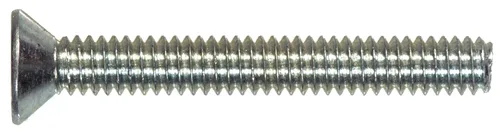 Vista 2 de Hillman Tornillos Phillips de cabeza plana galvanizados para madera #6-32 x 3" Rosca de longitud completa, asientos al ras, la transmisión centra
