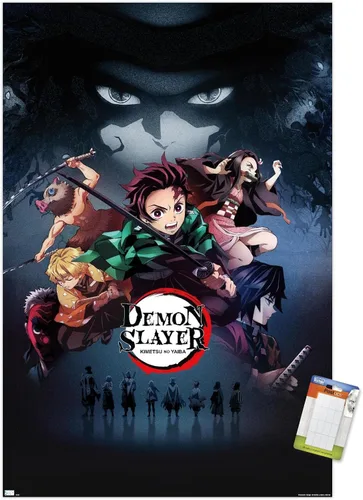 Vista 10 de Demon Slayer - Póster de pared Key Visual 3, 34 pulgadas de largo x 22.4 pulgadas de ancho, versión premium sin marco