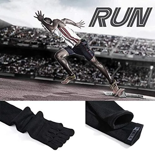 Vista 6 de VWELL Calcetines de Dedos de Algodón Atléticos para Correr de Cinco Dedos 3 Pares, Talla 7-11