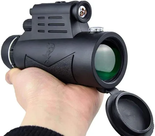Vista 5 de Portable Binoculars High Power 12x50 Monocular Telescope, Monocular with and LED Light BAK4 Prism Lens Monocular with Smartphone Adapter and Tripod