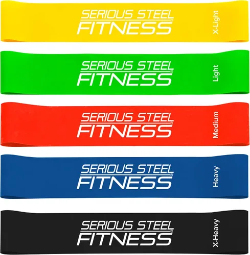 Vista 12 de Serious Steel Fitness Mini bandas de resistencia Bandas elásticas de rehabilitación y prehab Bandas de entrenamiento de ejercicio de 12 pulgadas