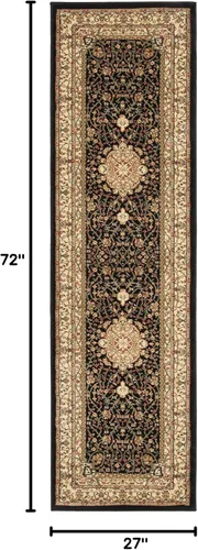Vista 3 de SAFAVIEH Lyndhurst Collection - Alfombra de pasillo, 2 pies 3 pulgadas x 6 pies, color negro y marfil, diseño oriental tradicional, no desprende