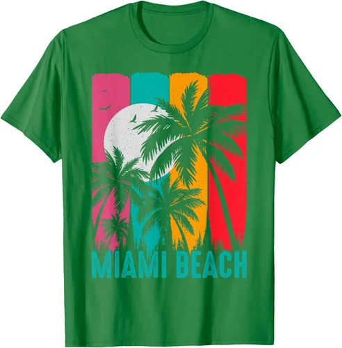 Vista 4 de Camiseta Miami Beach, Negro, S