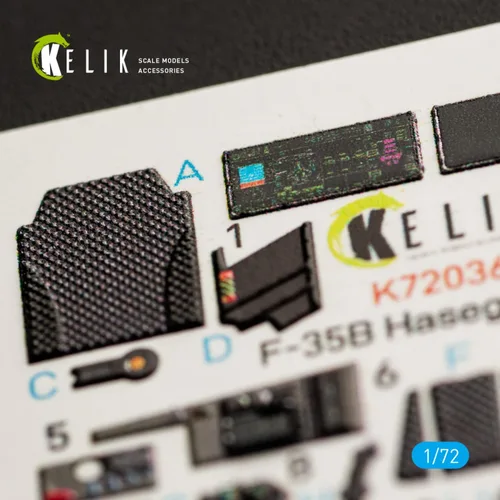 Vista 5 de Reskit K72036 1/72 F-35B Calcomanías interiores 3D para kit de modelo a escala Hasegawa