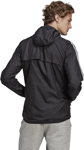 Vista 2 de adidas Cortavientos Essentials de 3 rayas para hombre, Negro