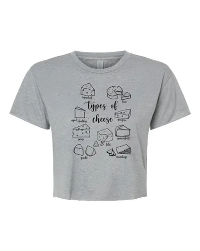 Vista 15 de I Walk The Lime, Cute Women's Screen Printed Crop Tee, Shirts With Sayings, Heather Gray or Gold (S, Heather Gray)
