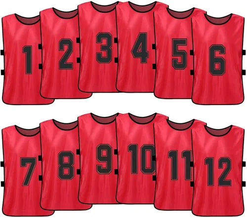 Vista 2 de PJRYC 612 PCS Adultos Fútbol Equipo Camisetas Deportes Fútbol Equipo Entrenamiento Numerado Práctica Deportes Chaleco