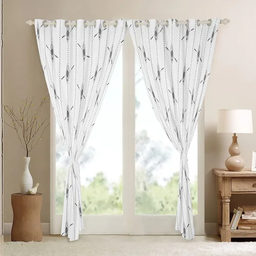 Vista 4 de Feelyou Cortinas de lago para dormitorio, sala de estar para niños, decoración de casa de lago, cortinas opacas (2 paneles, 38 x 45 pulgadas), Multi