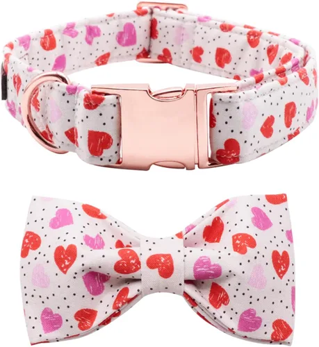 Vista 18 de Collar para perro con corbatín de Lionet Paws, Collar de corbatín de verano para perro, Collar para perro ajustable y cómodo, regalo para cachorro