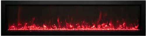 Vista 2 de Amantii Panorama - Chimenea eléctrica para interiores y exteriores, extra delgada, integrada (BI-40-XTRASLIM), 40 pulgadas