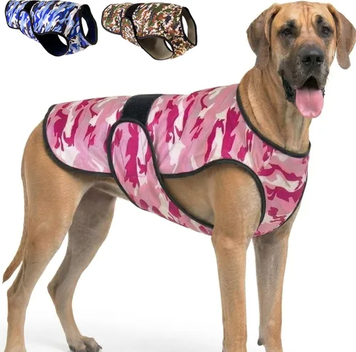 Vista 22 de Chaleco refrescante para perro, chaqueta de refrigeración de microfibra de 2 capas, azul, talla XS Longer cooling duration, balanced comfort, UV
