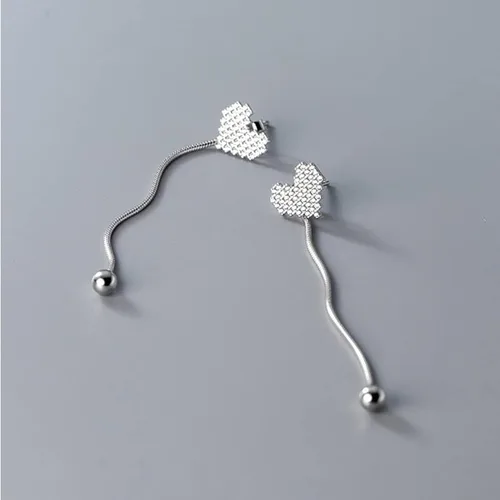 Vista 4 de SLUYNZ Aretes colgantes de plata de ley con circonita cúbica para mujer, aretes largos de cadena larga