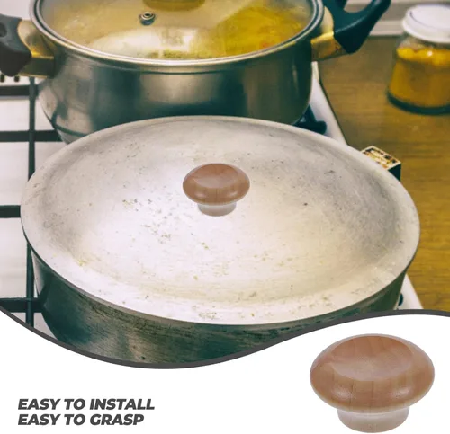 Vista 8 de Kichvoe 2 pomos de repuesto para mango de tapa de olla para utensilios de cocina, ajuste universal, pomos de tapa de sartén de madera, resistentes a