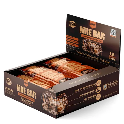 Vista 10 de REDCON1 MRE Barras de proteína de masa de galletas con chispas de chocolate, 12 barras de aperitivos para desayuno o después del entrenamiento 12